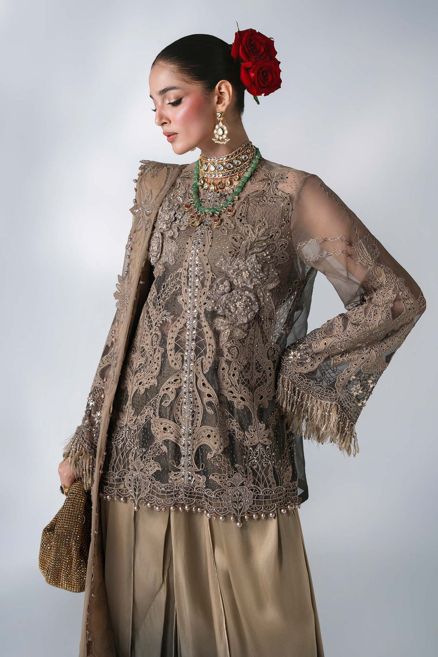 Maria B Mbroidered Unstitched Embroidered Chiffon 3Pc Suit BD-3102