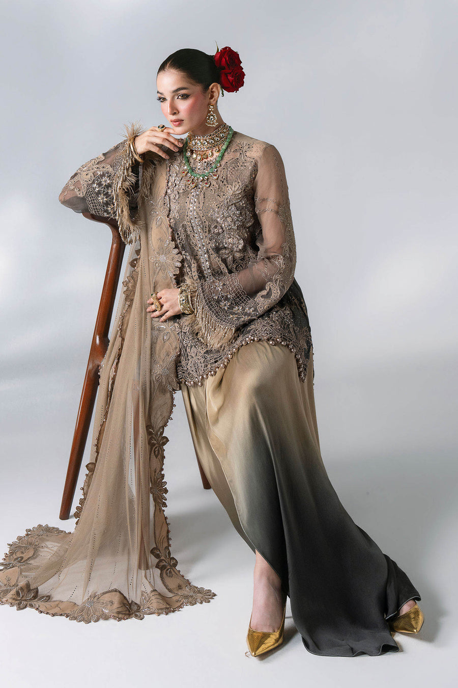 Maria B Mbroidered Unstitched Embroidered Chiffon 3Pc Suit BD-3102