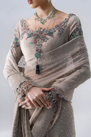 Maria B Mbroidered Unstitched Embroidered Chiffon Saree BD-3103
