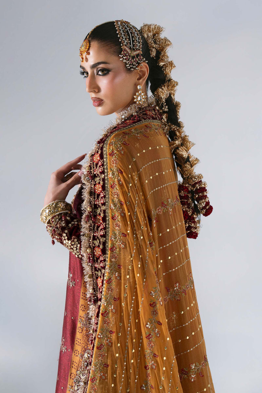 Maria B Mbroidered Unstitched Embroidered Raw Silk 3Pc Suit BD-3104