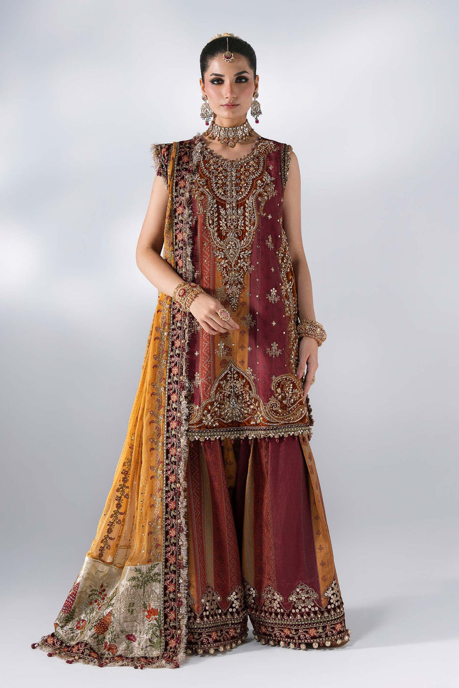 Maria B Mbroidered Unstitched Embroidered Raw Silk 3Pc Suit BD-3104