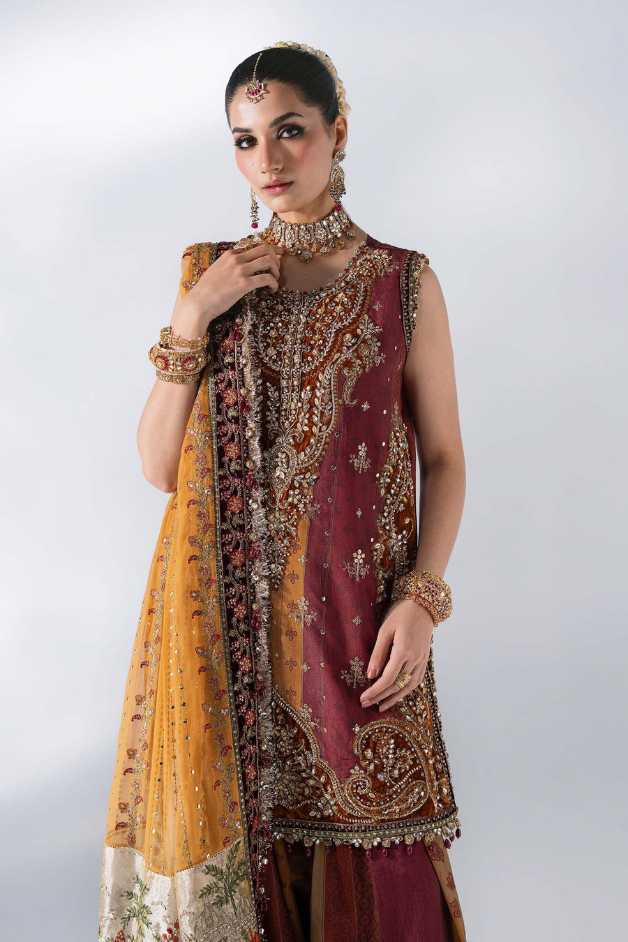 Maria B Mbroidered Unstitched Embroidered Raw Silk 3Pc Suit BD-3104