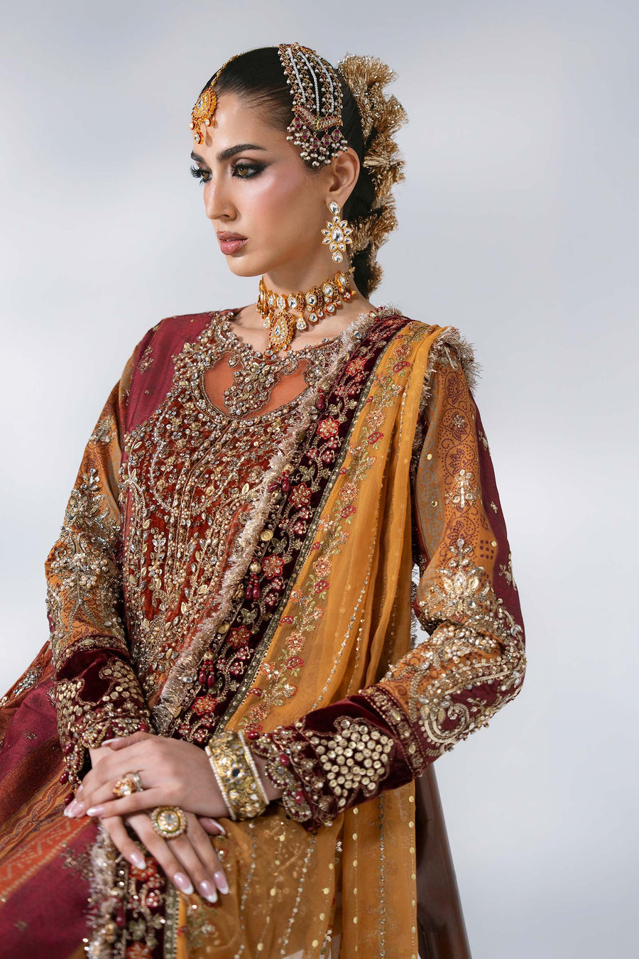Maria B Mbroidered Unstitched Embroidered Raw Silk 3Pc Suit BD-3104