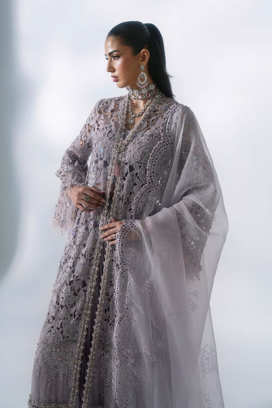Maria B Mbroidered Unstitched Embroidered Organza 3Pc Suit BD-3105