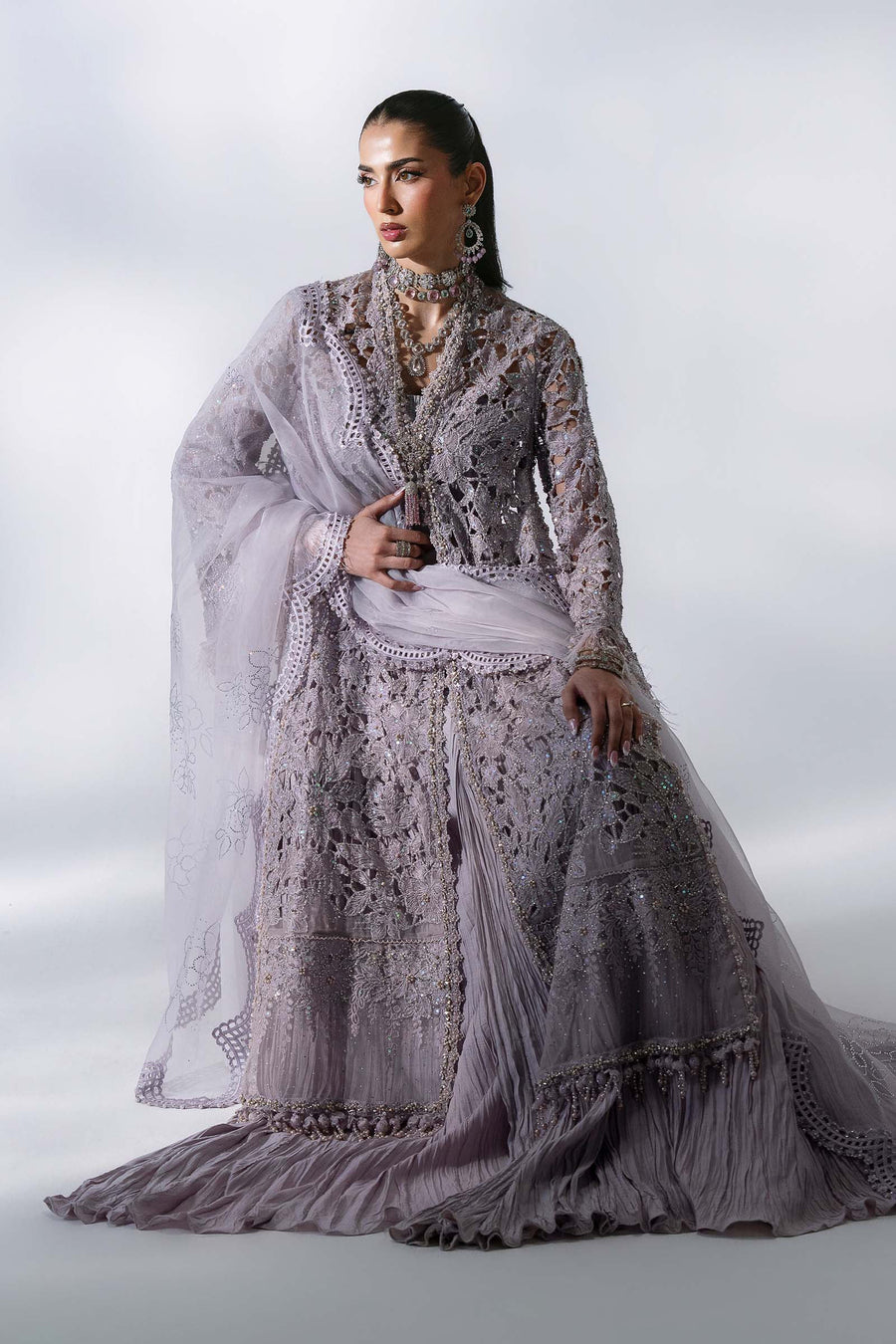 Maria B Mbroidered Unstitched Embroidered Organza 3Pc Suit BD-3105