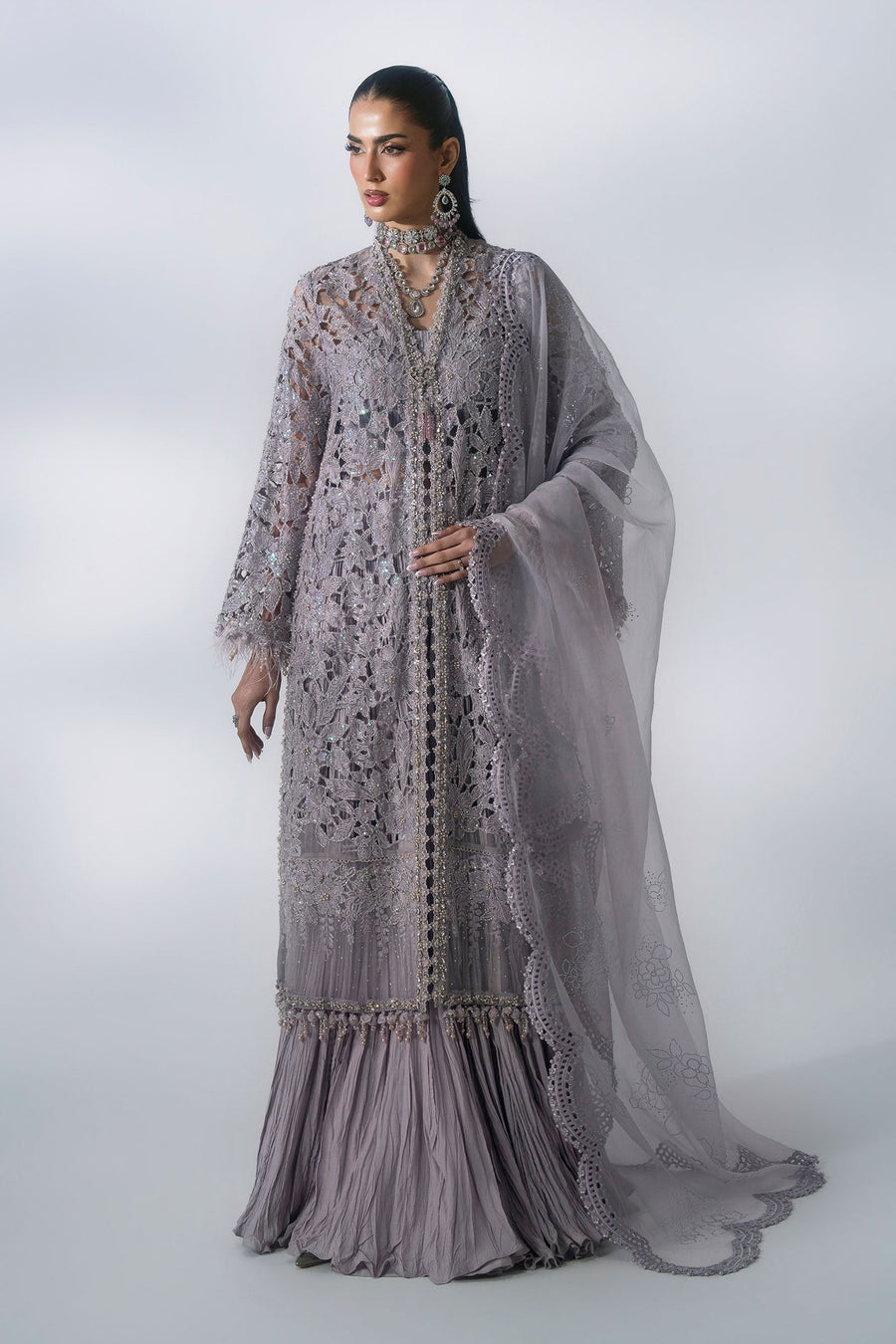 Maria B Mbroidered Unstitched Embroidered Organza 3Pc Suit BD-3105