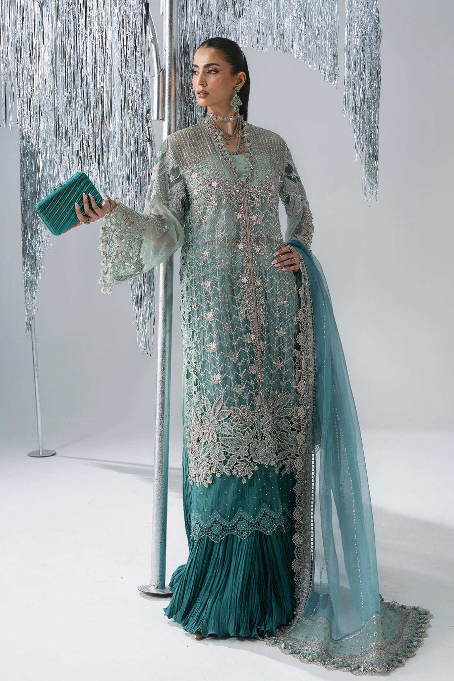 Maria B Mbroidered Unstitched Embroidered Organza 3Pc Suit BD-3107