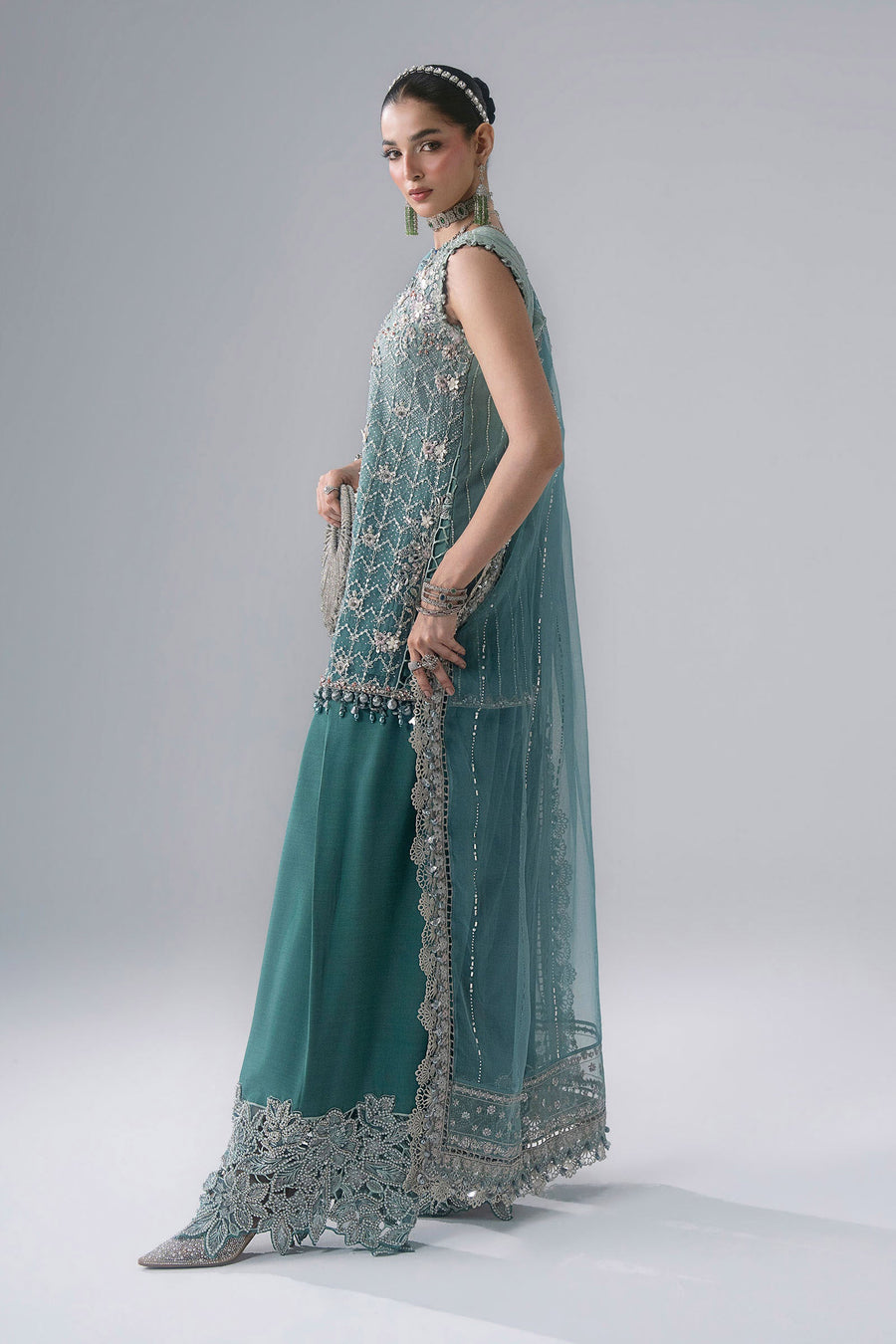 Maria B Mbroidered Unstitched Embroidered Organza 3Pc Suit BD-3107