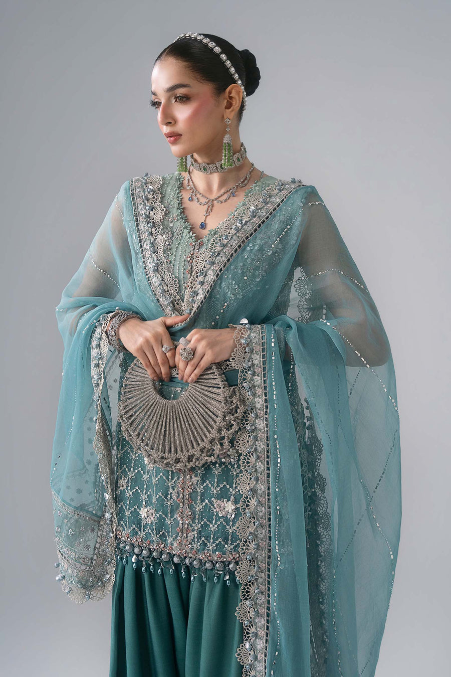 Maria B Mbroidered Unstitched Embroidered Organza 3Pc Suit BD-3107