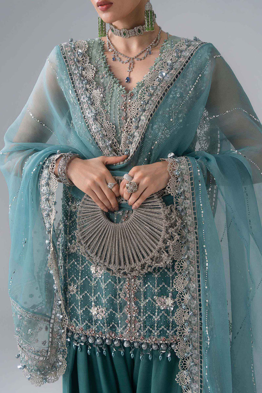 Maria B Mbroidered Unstitched Embroidered Organza 3Pc Suit BD-3107