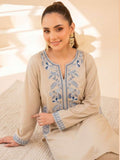 Faiza Faisal FNF Cords Embroidered Lawn Pret 2Pc Suit - BEIGE СОВАLT