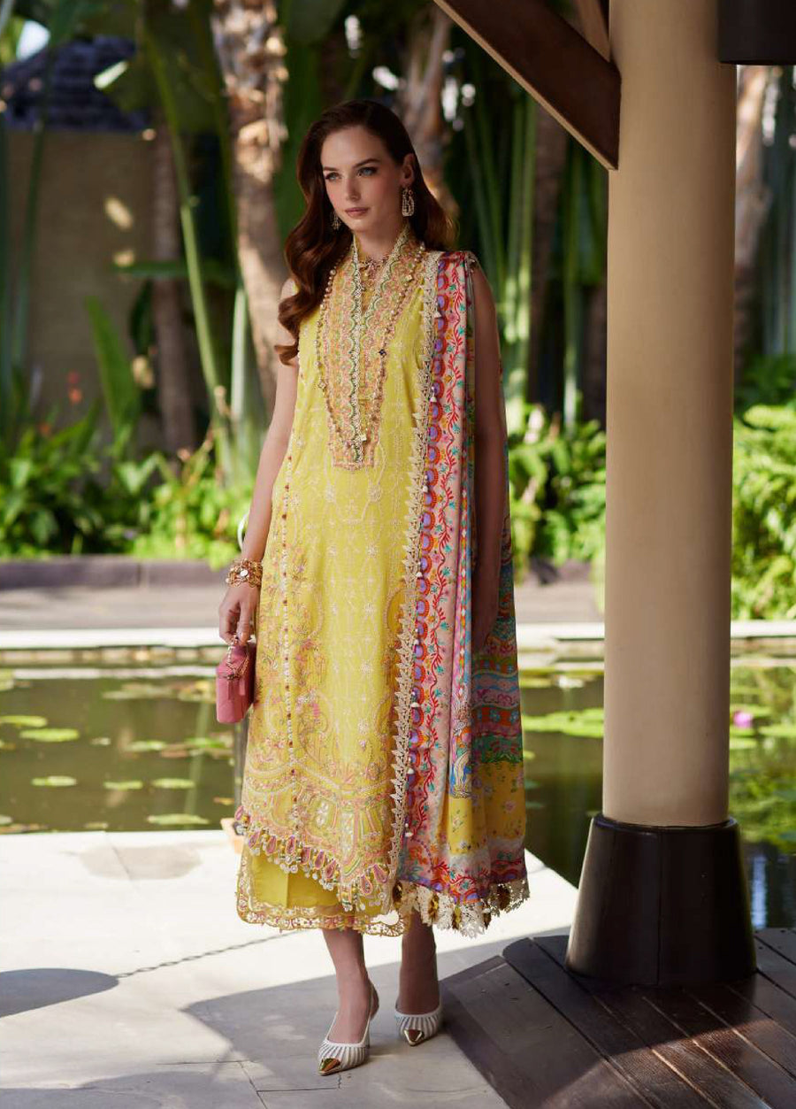 Kanwal Malik Ariya Embroidered Lawn Unstitched 3Pc Suit - BIANCA