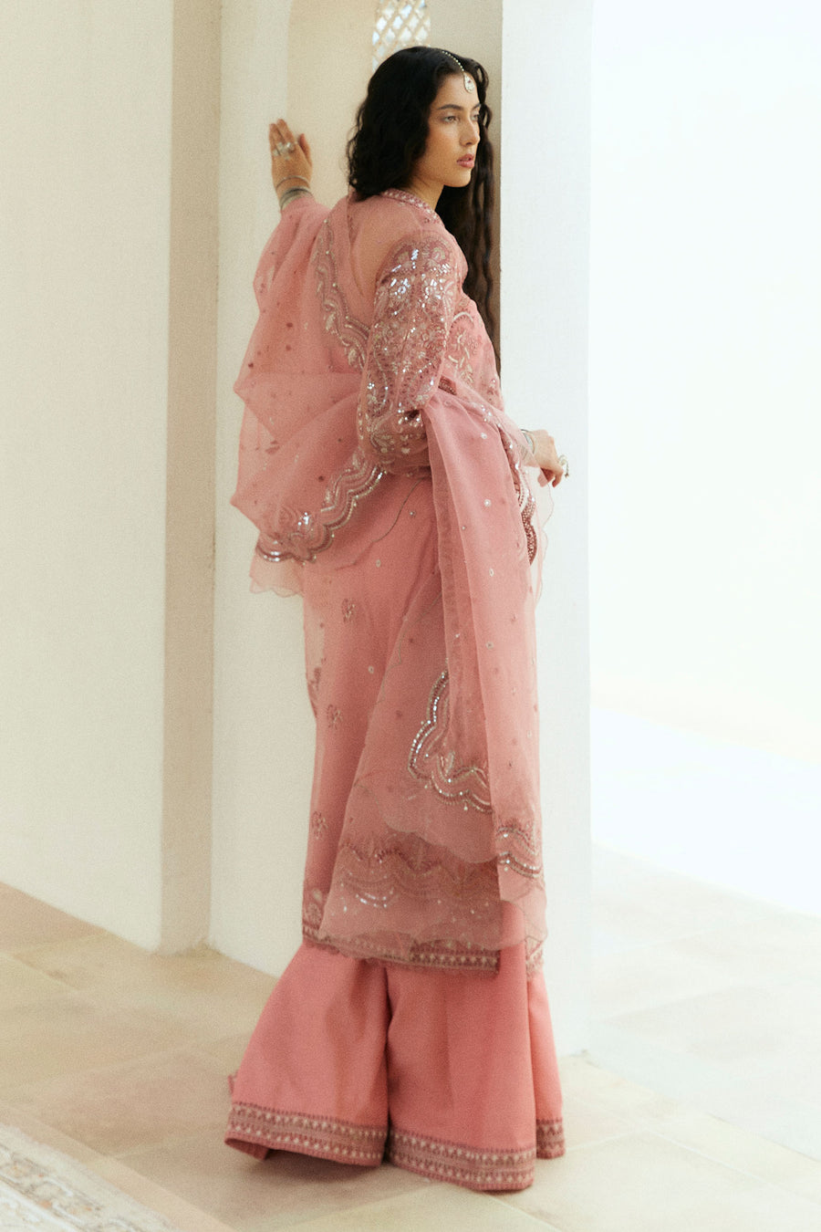 Zara Shahjahan Lovent Embroidered Organza Unstitched 3Pc Suit D-04 BISOU