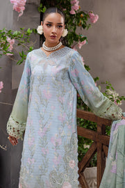 NUREH Bloom Embroidered Luxury Lawn Unstitched 3Pc Suit BL-07