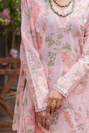 NUREH Bloom Embroidered Luxury Lawn Unstitched 3Pc Suit BL-08