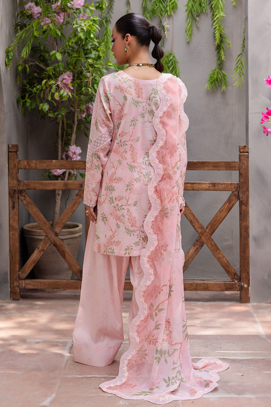 NUREH Bloom Embroidered Luxury Lawn Unstitched 3Pc Suit BL-08