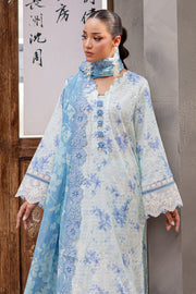 NUREH Bloom Embroidered Luxury Lawn Unstitched 3Pc Suit BL-09