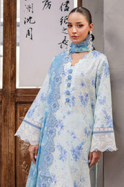 NUREH Bloom Embroidered Luxury Lawn Unstitched 3Pc Suit BL-09