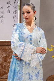 NUREH Bloom Embroidered Luxury Lawn Unstitched 3Pc Suit BL-09