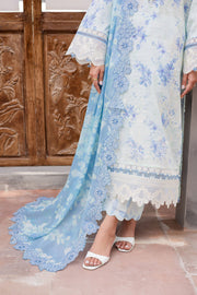 NUREH Bloom Embroidered Luxury Lawn Unstitched 3Pc Suit BL-09