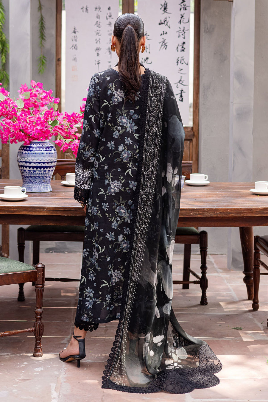 NUREH Bloom Embroidered Luxury Lawn Unstitched 3Pc Suit BL-11