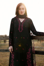 AZURE Luxury Eid Lawn Unstitched Embroidered 3Pc Suit - Black Cherry