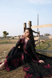 AZURE Luxury Eid Lawn Unstitched Embroidered 3Pc Suit - Black Cherry