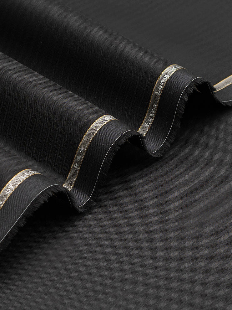Golden Crown by Dynasty Fabrics Men's Unstitched Cotton Suit - Black