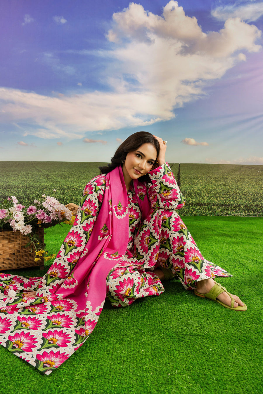 Feathers Dosti Digital Printed Khaddar Unstitched 3Pc Suit BLISKEN-FT584