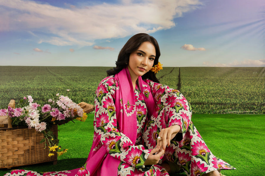 Feathers Dosti Digital Printed Khaddar Unstitched 3Pc Suit BLISKEN-FT584