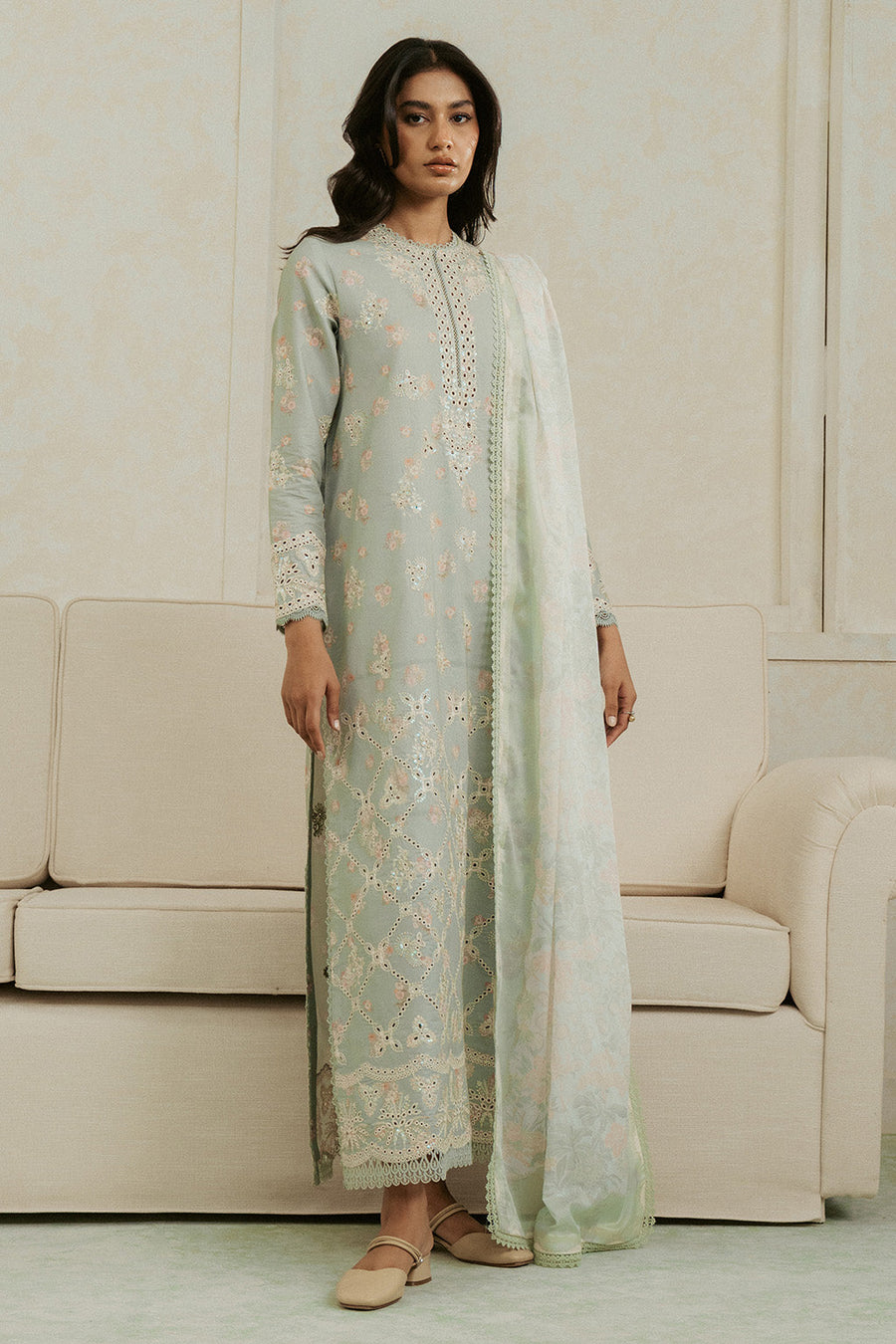 Ayzel Amore Embroidered Unstitched Lawn 3Pc Suit - BLISS