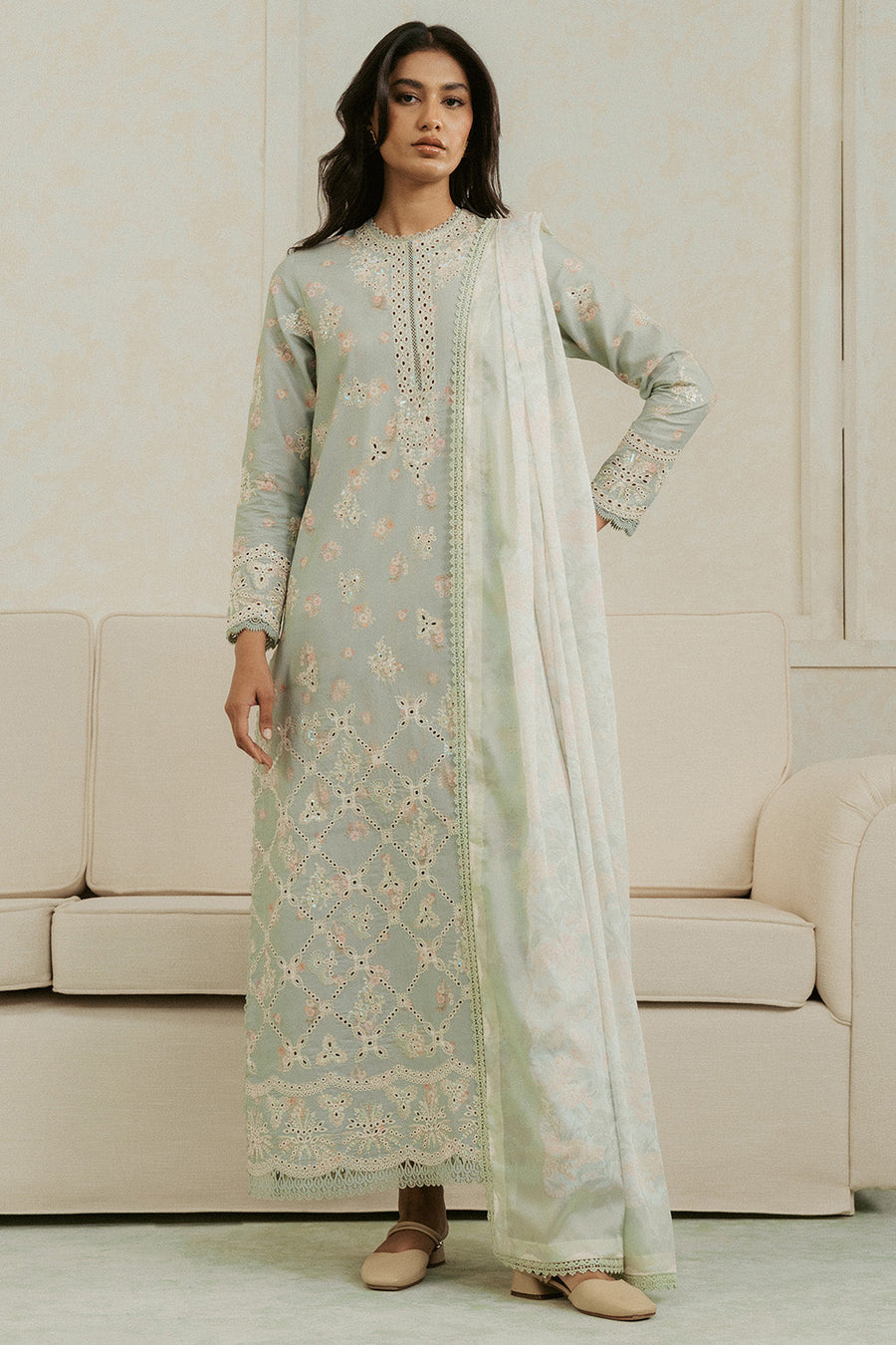 Ayzel Amore Embroidered Unstitched Lawn 3Pc Suit - BLISS