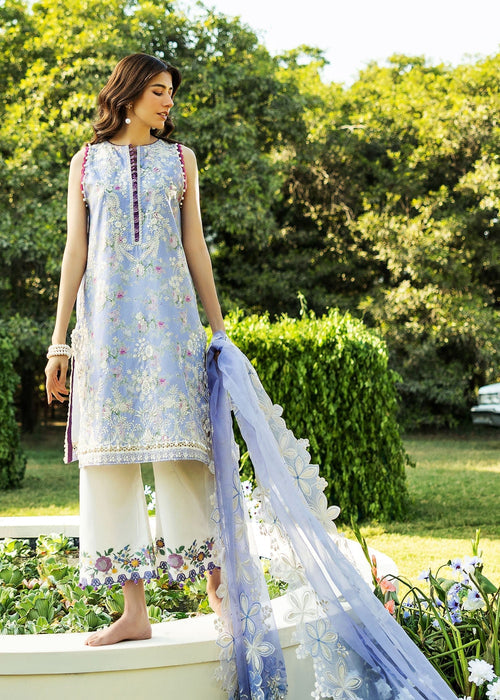 Sadaf Fawad Khan Siraa Embroidered Lawn Unstitched 3Pc Suit D04-A BLOOM