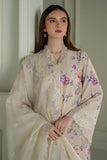 Cross Stitch Mahiri Embroidered Lawn Unstitched 3Pc Suit - BLOOMING SAND