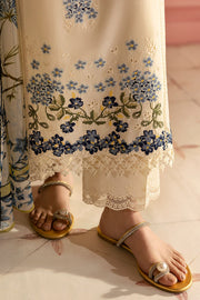 Cross Stitch Premium Embroidered Lawn Unstitched 3Pc Suit - BLUE ALLURE