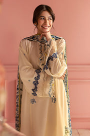 Cross Stitch Premium Embroidered Lawn Unstitched 3Pc Suit - BLUE ALLURE