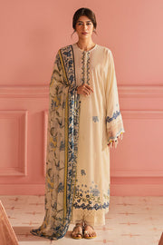 Cross Stitch Premium Embroidered Lawn Unstitched 3Pc Suit - BLUE ALLURE