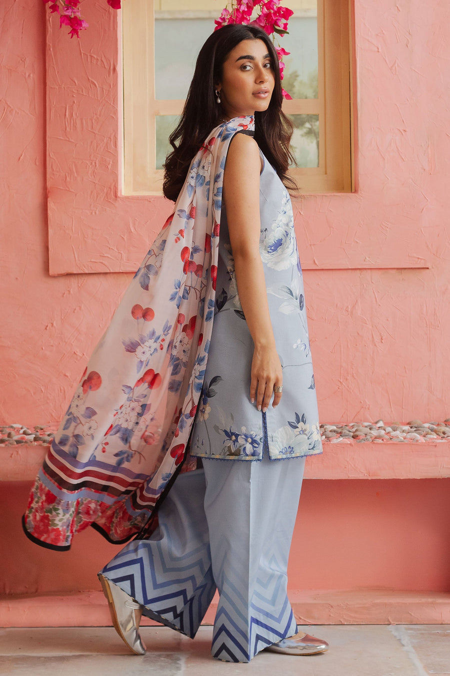 Coco Prints by Zara Shahjahan Unstitched Lawn 3Pc Suit D-04 BLUEBERRY