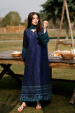 AZURE Luxury Eid Lawn Unstitched Embroidered 3Pc Suit - Blueberry