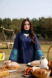 AZURE Luxury Eid Lawn Unstitched Embroidered 3Pc Suit - Blueberry