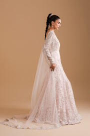Zariya Afsanay Bareeze Net Unstitched 3Pc Suit ZB50032 BLUSH