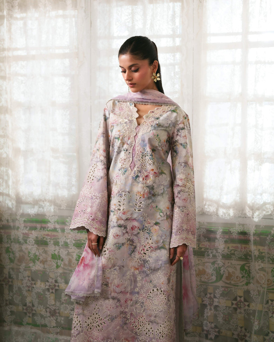Neeshay Printkari Embroidered Lawn Unstitched 3Pc Suit - BLUSHÉ