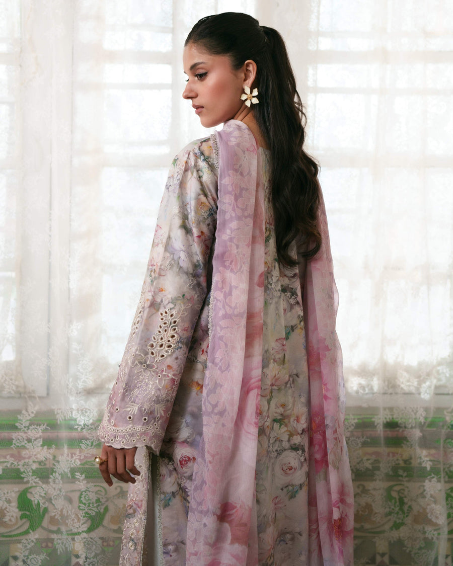 Neeshay Printkari Embroidered Lawn Unstitched 3Pc Suit - BLUSHÉ