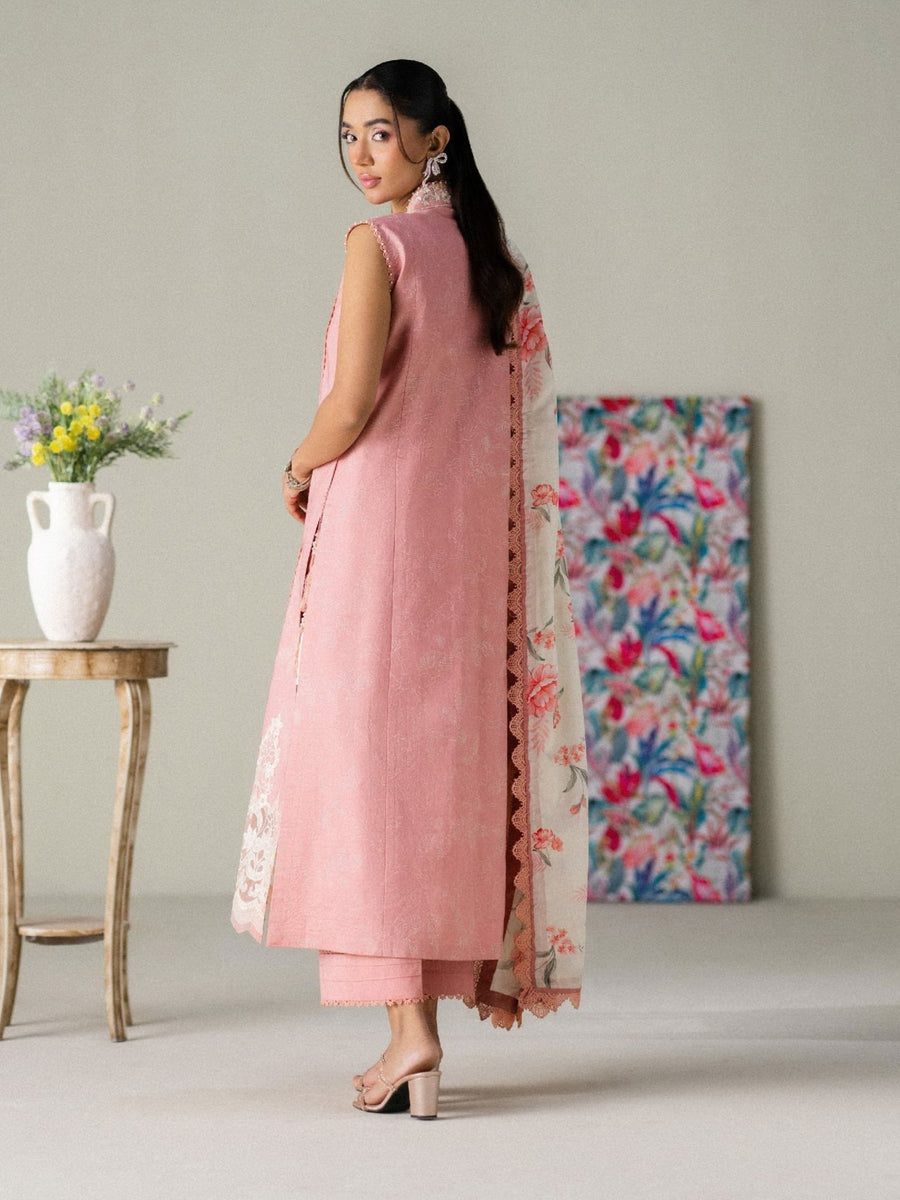 Faiza Faisal FNF Prints Unstitched Embroidered Lawn 3Pc Suit - BLUSH HORIZON
