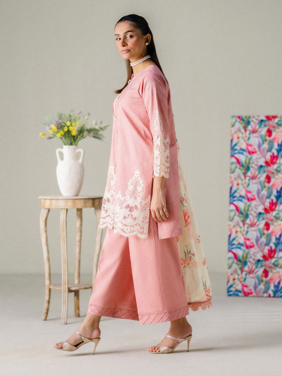 Faiza Faisal FNF Prints Unstitched Embroidered Lawn 3Pc Suit - BLUSH HORIZON
