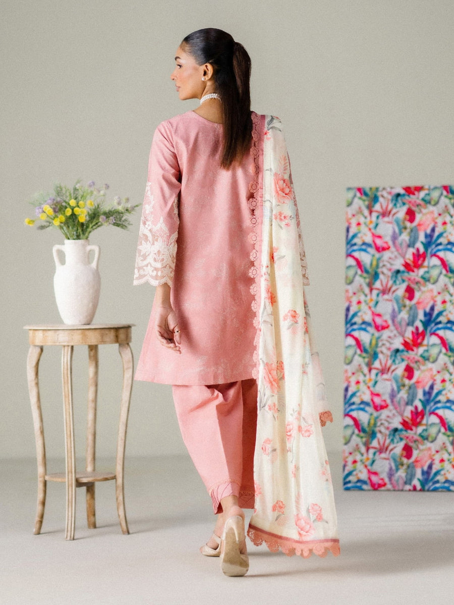 Faiza Faisal FNF Prints Unstitched Embroidered Lawn 3Pc Suit - BLUSH HORIZON