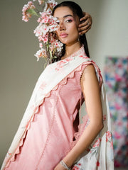Faiza Faisal FNF Prints Unstitched Embroidered Lawn 3Pc Suit - BLUSH HORIZON