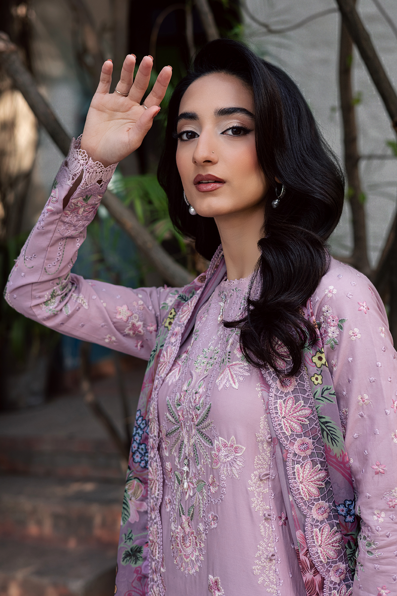 Zarposh Celia Embroidered Luxury Lawn Unstitched 3Pc Suit - BLUSHIA