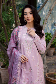 Zarposh Celia Embroidered Luxury Lawn Unstitched 3Pc Suit - BLUSHIA
