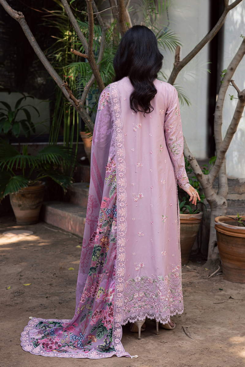 Zarposh Celia Embroidered Luxury Lawn Unstitched 3Pc Suit - BLUSHIA